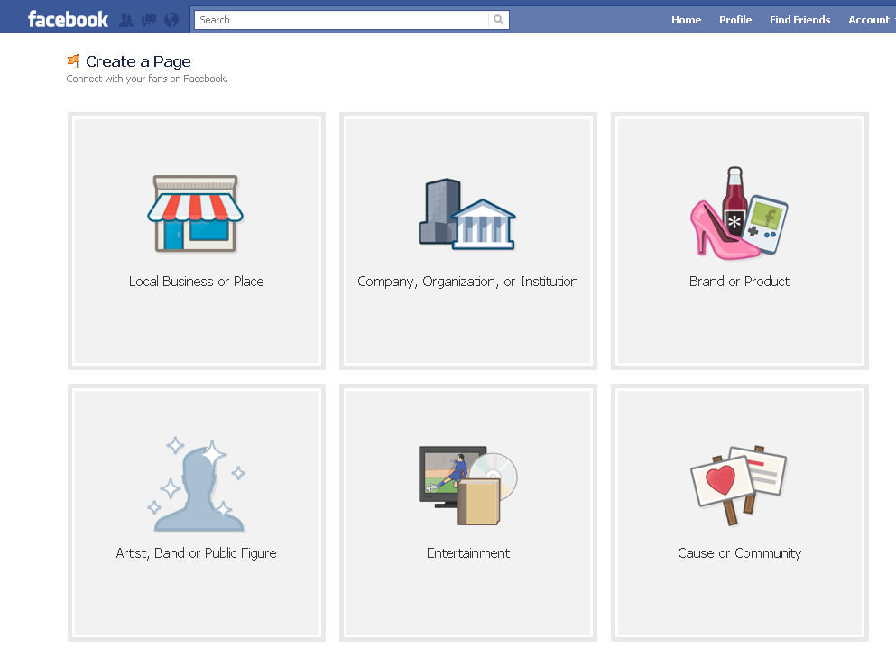The second step to creating a Facebook page for your business